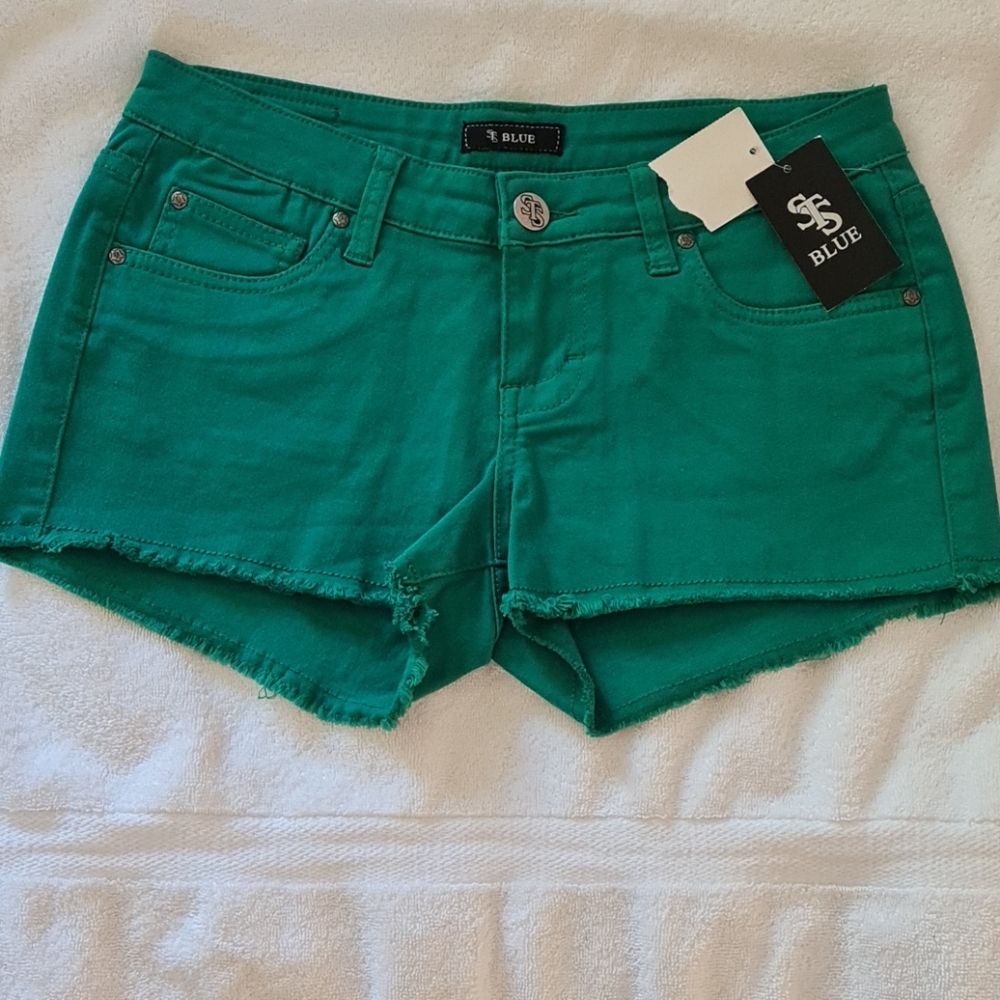 Green Jean Shorts STS Blue Size 7 NWT